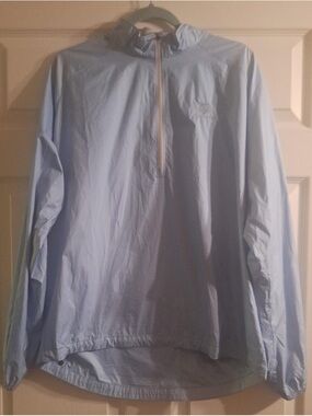 Peter Millar Pine Needles Wind Pullover Men Large Light Blue 1/4 Zip Jacket